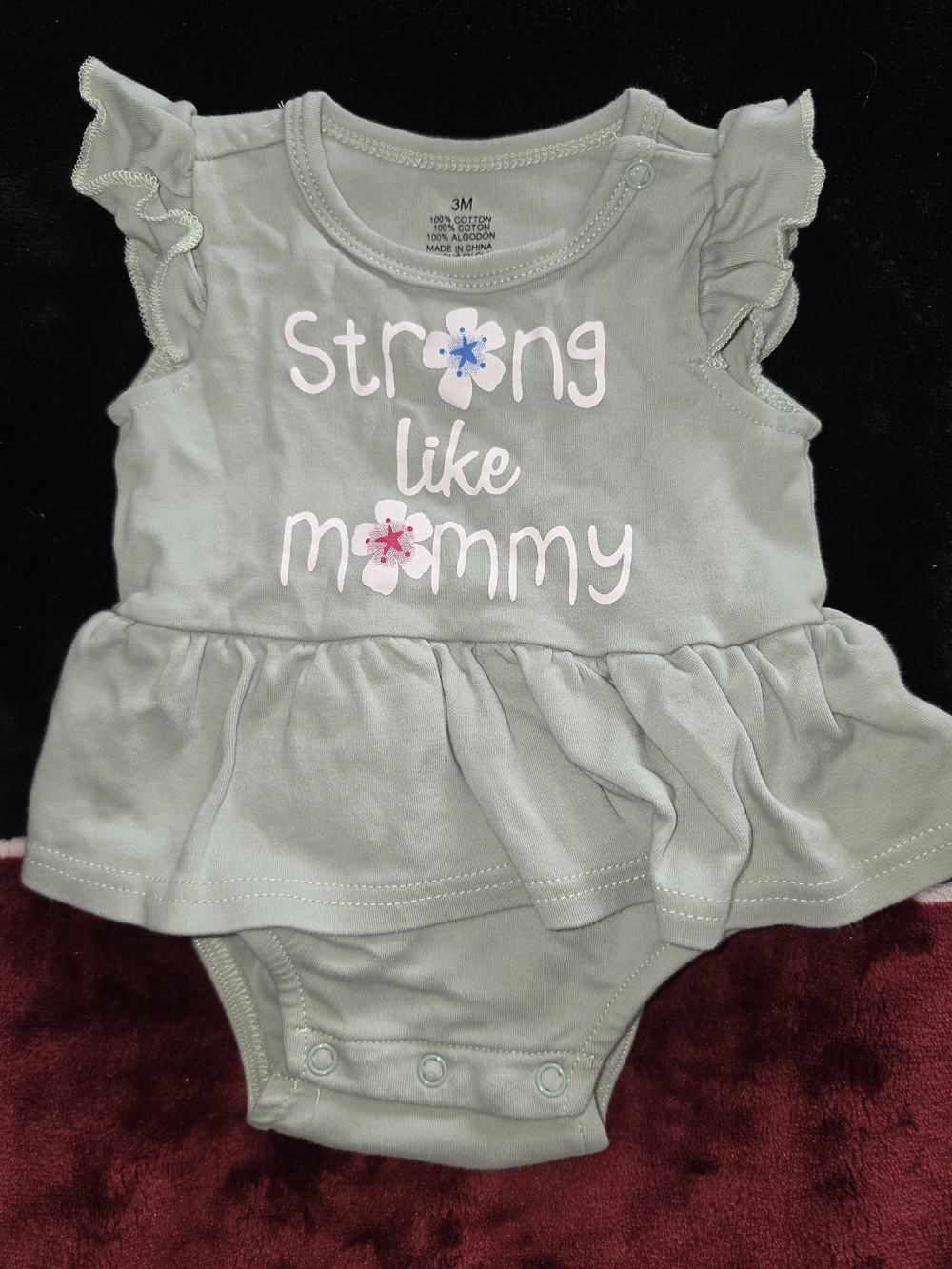 3M Baby Girls' 'Strong Like Mommy' Bodysuit - Sage